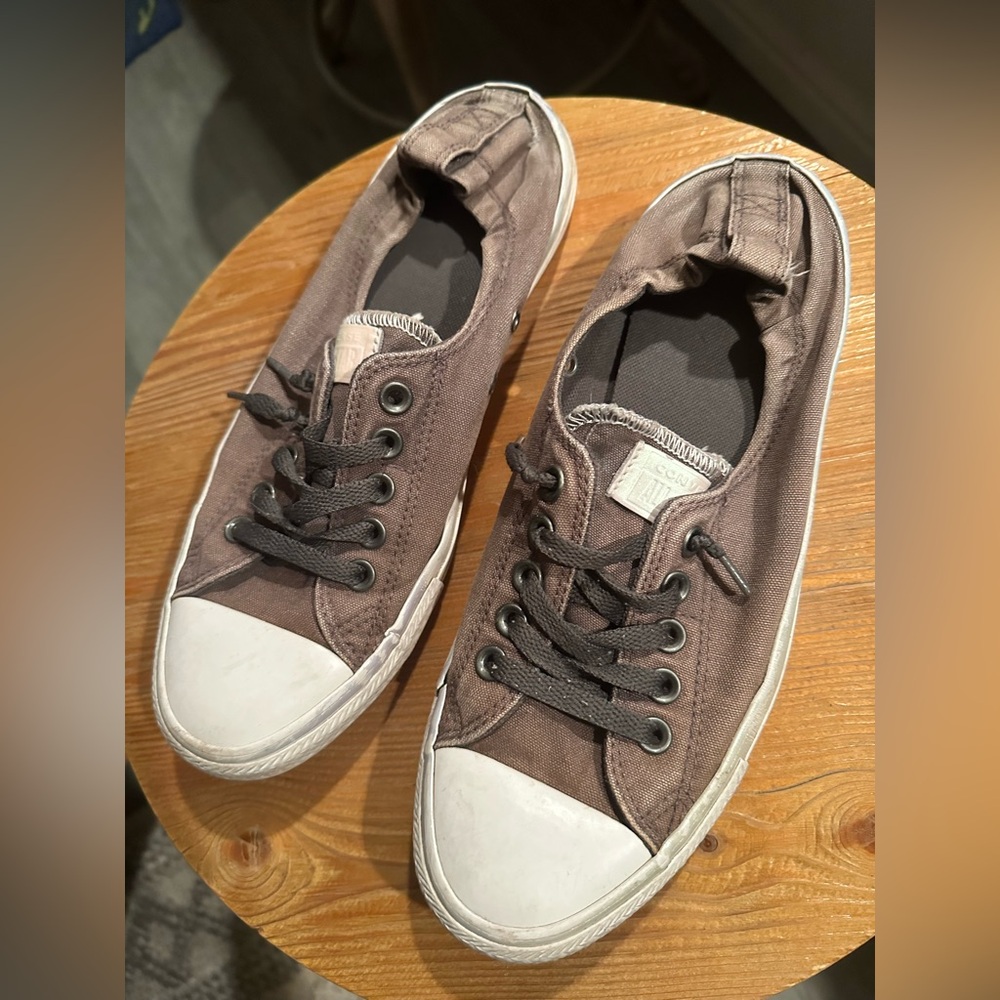 Gray Canvas Converse Shoreline Slip-on Sneakers